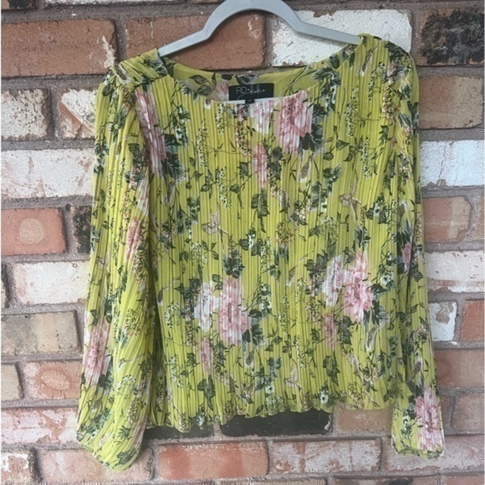 Anthropologie RD + Koko Floral Pleated Blouse